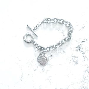 Tiffany Inspired Heart Pendant Bracelet